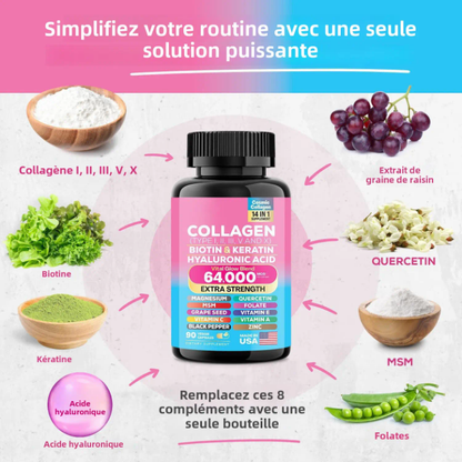 Collagène 14-en-1: révéler votre beauté naturelle BF