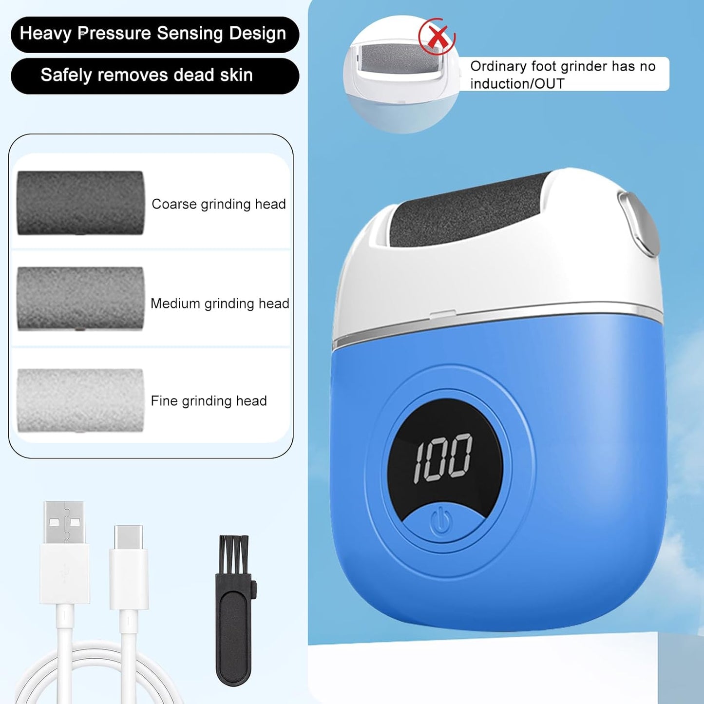 🦶 Mini Ponceuse Électrique pour Pédicure – Votre alliée beauté pour des pieds doux et impeccables à la maison !