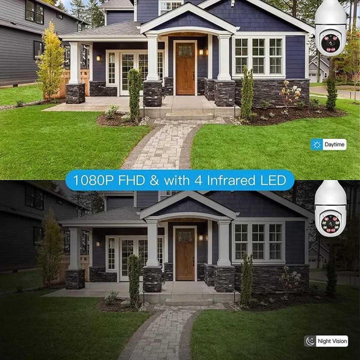 Caméra à ampoule de surveillance WiFi 1080Pgb